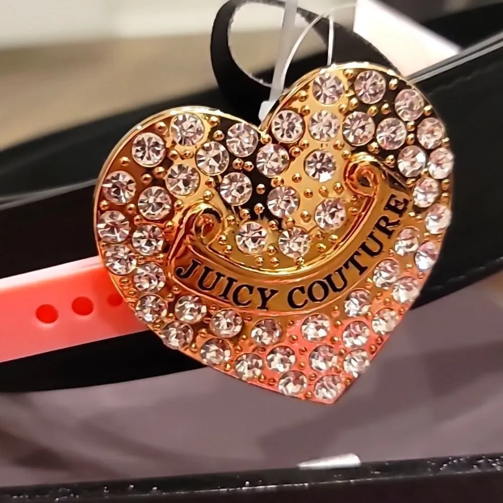 Juicy Couture Logo Rhinestone‎ Heart Buckle Belt